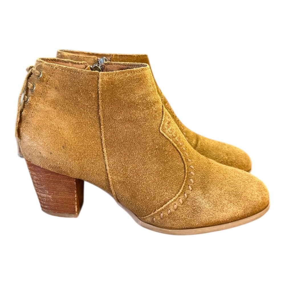 Minnetonka Melissa Suede Ankle Booties Dusty Brown Women’s Size 9.5